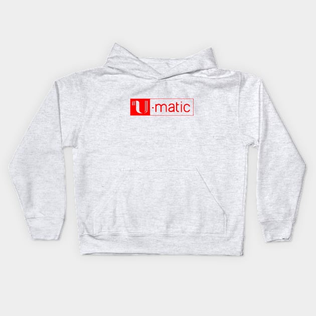 U-matic 3/4 inch video tape red logo Umatic Kids Hoodie by PMM